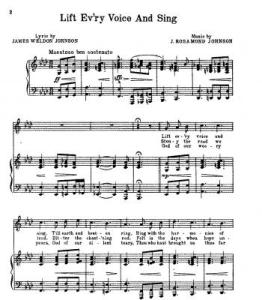 USA African American Anthem Lift Every Voice and Sing Sheet Music Version Image